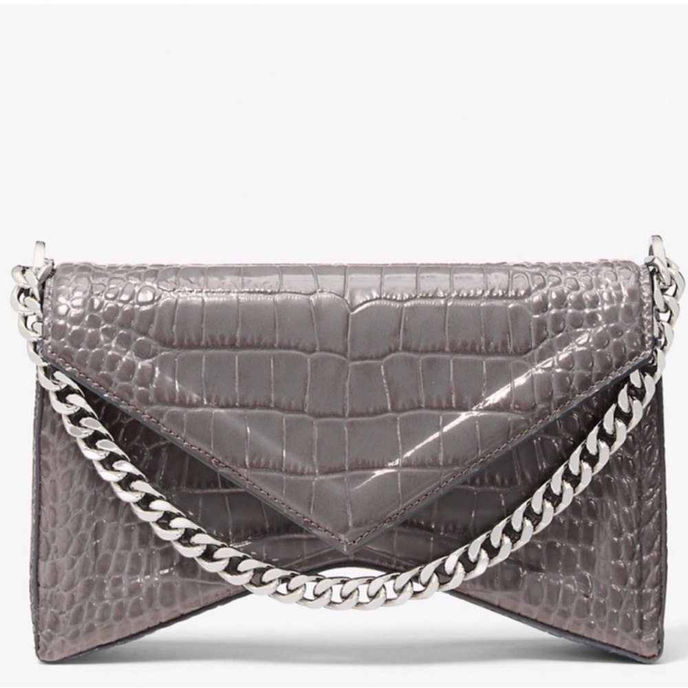 Michael Kors Collection Manhatta Medium Crocodile Embossed Patent Leather Bag - Picture 2 of 12